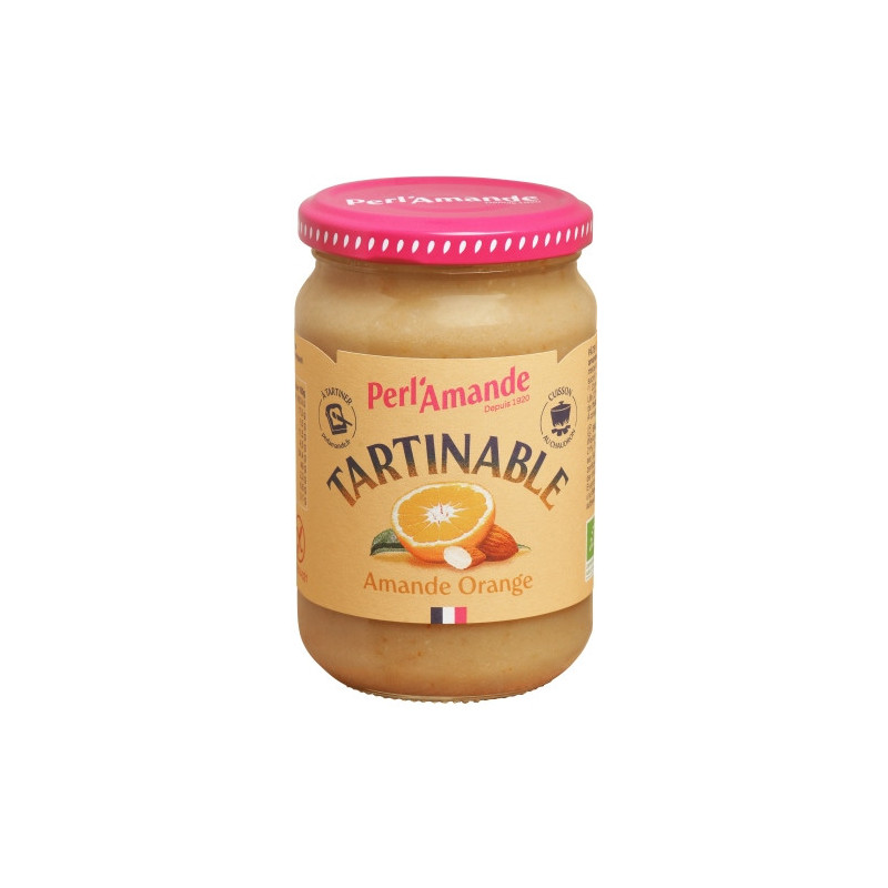 Tartinable amande orange, au sucre de canne, 300g