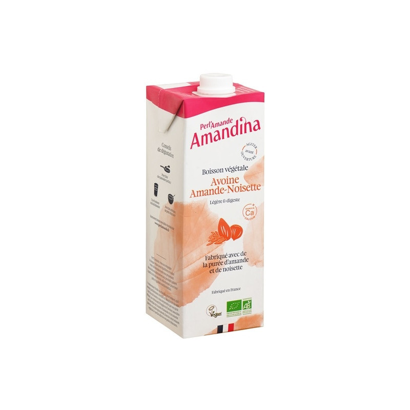 Boisson avoine amande noisette, Amandina 1L