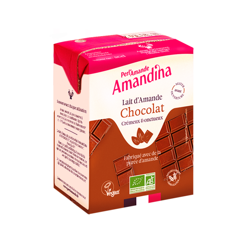 Amandina chocolat, lait d'amande au chocolat 20cl