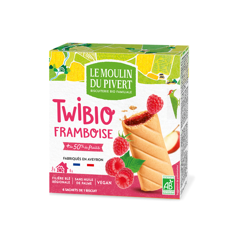 Twibio fourré framboise 150g, végan