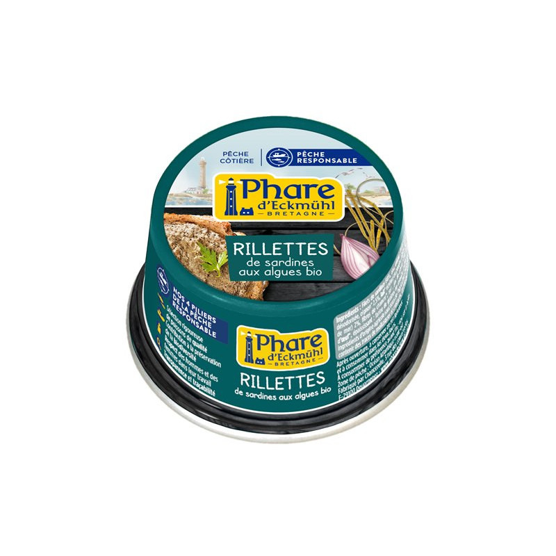 Rillettes de sardines pêche responsable" aux algues bio 120g"