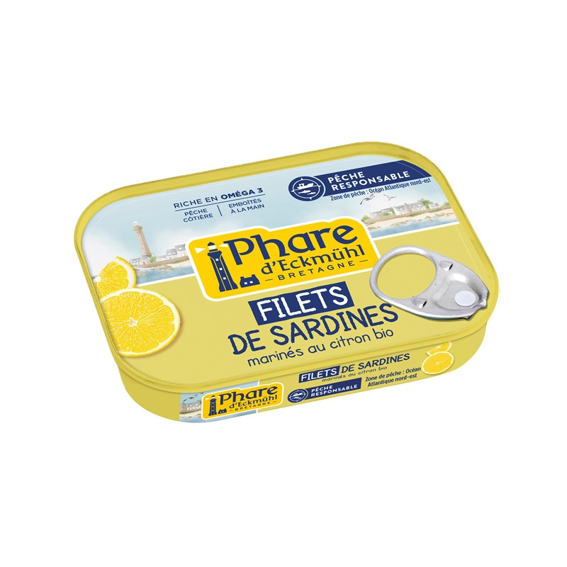 Filets de sardines pêche responsable" marinade citron bio sans huile 90g"