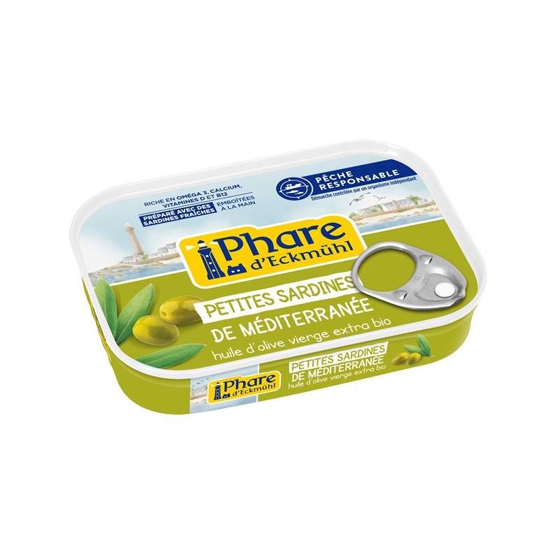 Petites sardines de Méditerranée Pêche Responsable à l'huile d'olive bio 100g