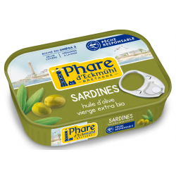 Sardine de Bretagne pêche responsable" à l'huile d'olive bio 135g"