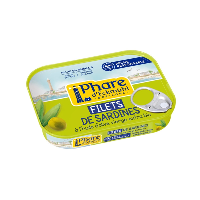 Filets de sardines pêche responsable" à l'huile d'olive bio 100g"