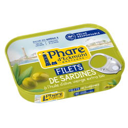 Filets de sardines pêche responsable" à l'huile d'olive bio 100g"