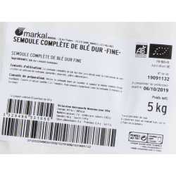 Semoule blé dur complète fine 5kg