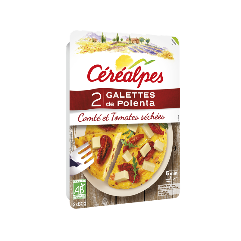 Galettes polenta comté & tomates séchées 2x80g