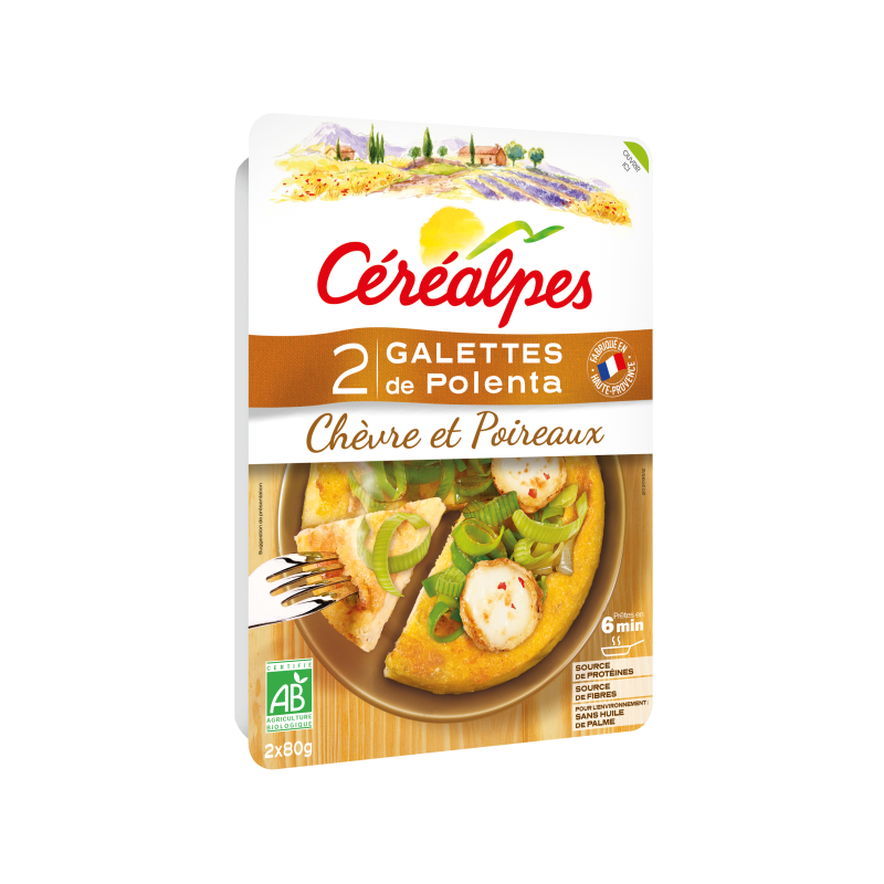 Galettes polenta chèvre & poireaux 2x80g