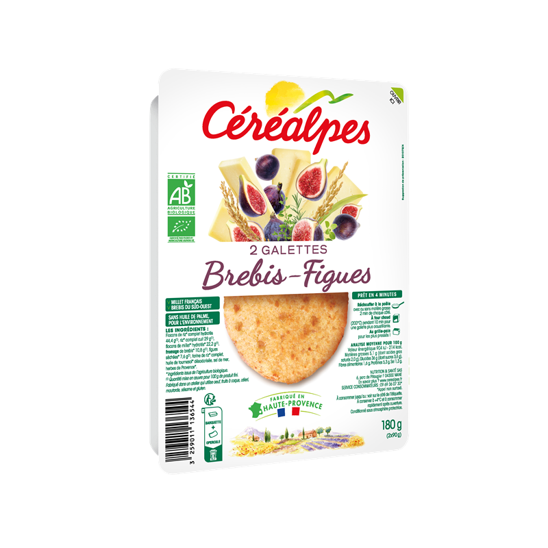 Galette fromage de brebis et figues séchées 2x90g