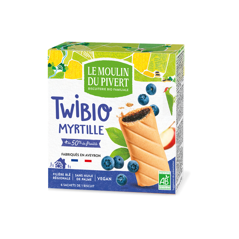 Twibio fourré myrtille 150g, végan