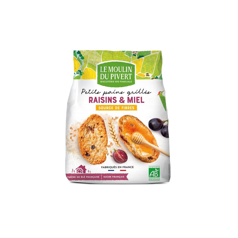 Petit pain grillé raisins et miel 225g