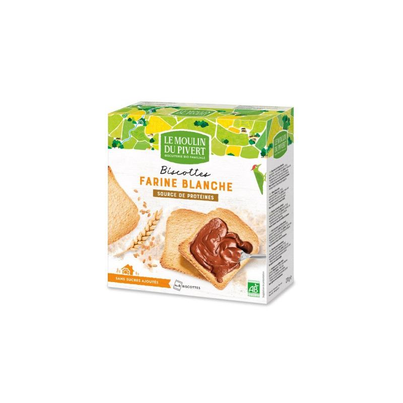 Biscottes à la farine blanche à l'huile d'olive 270g, végan