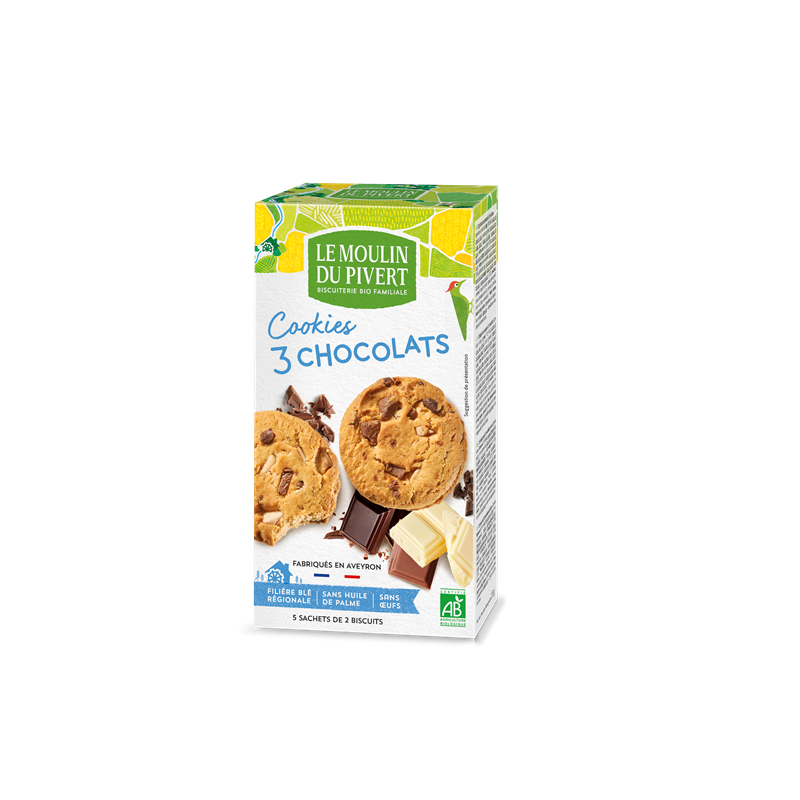 Cookies aux trois chocolats 175g