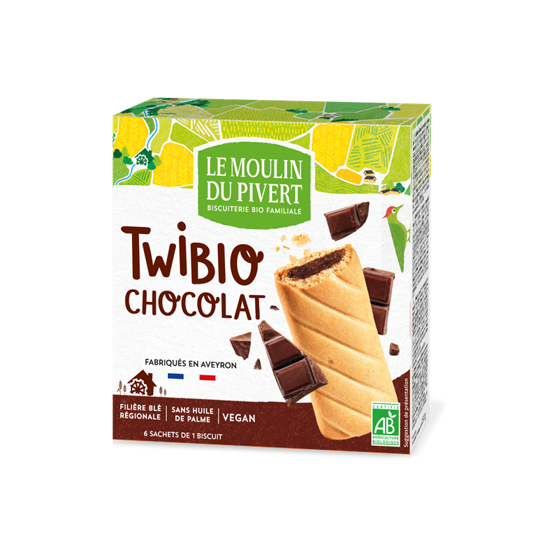 Twibio fourré chocolat 150g, végan