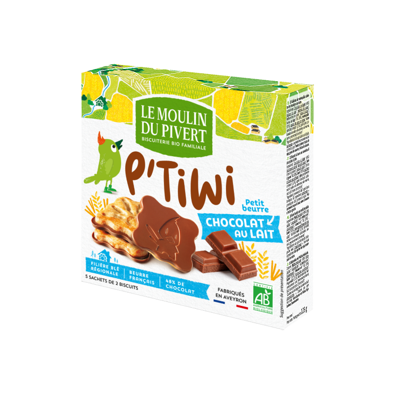 P'tiwi choc petit beurre tablette chocolat au lait 125g