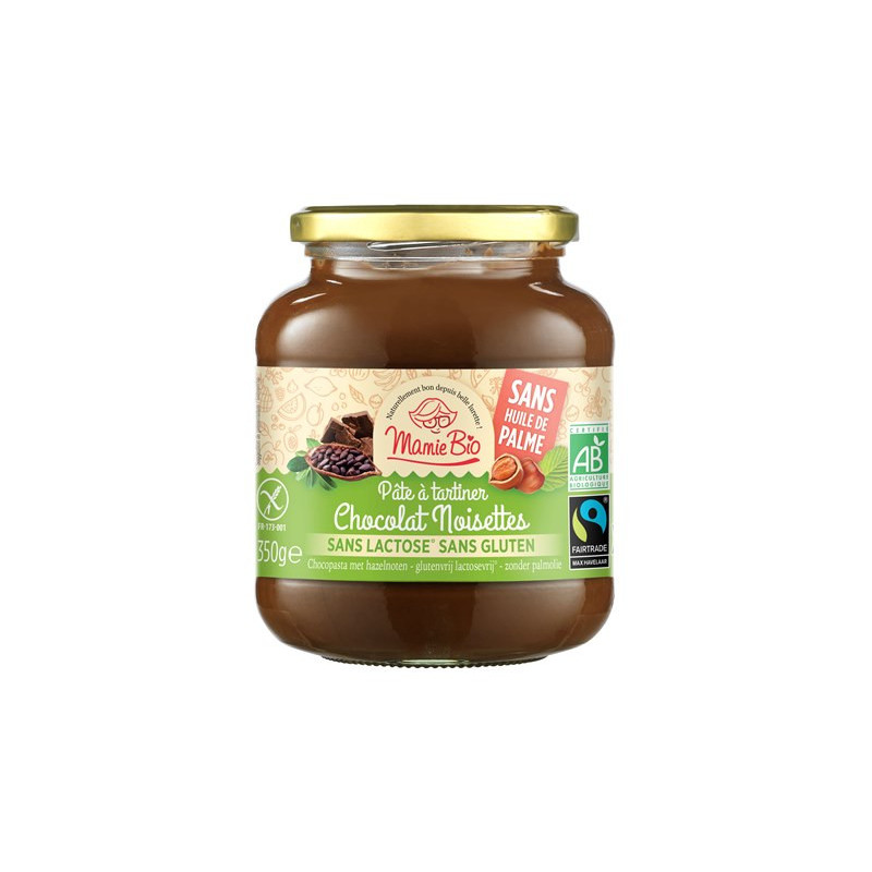 Pâte à tartiner chocolat noisette, sans gluten, sans lactose, 350g