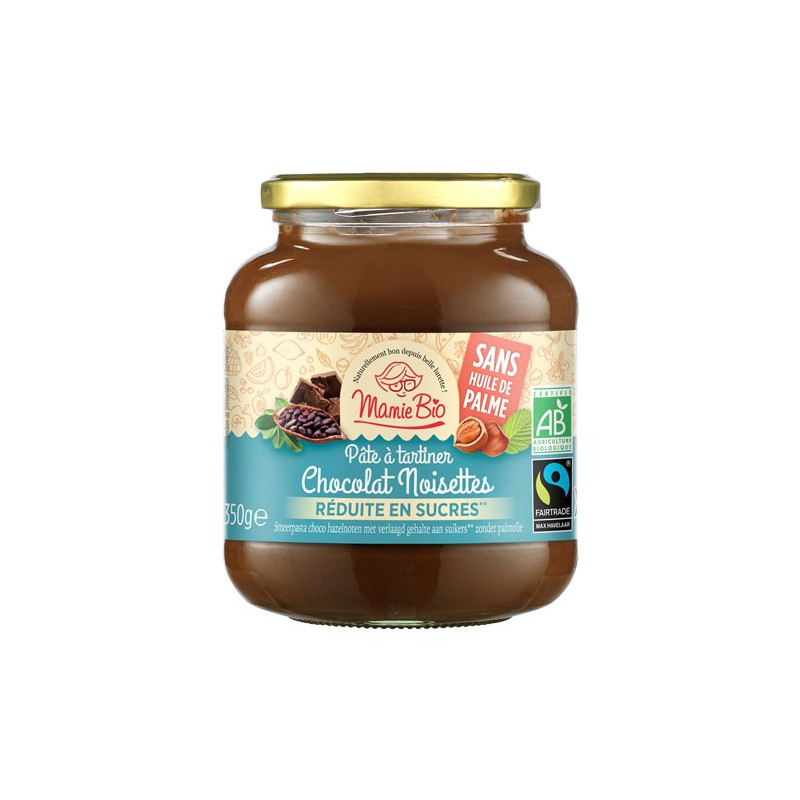 Pâte à tartiner noisette et cacao 30% de sucre en moins 350g