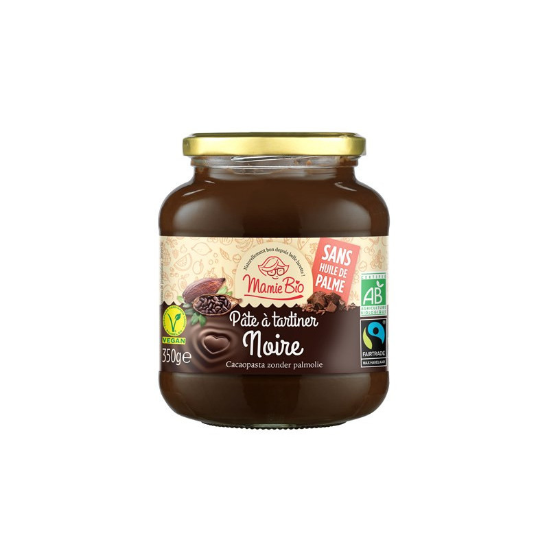 Pâte à tartiner noire, sans huile de palme, 350g