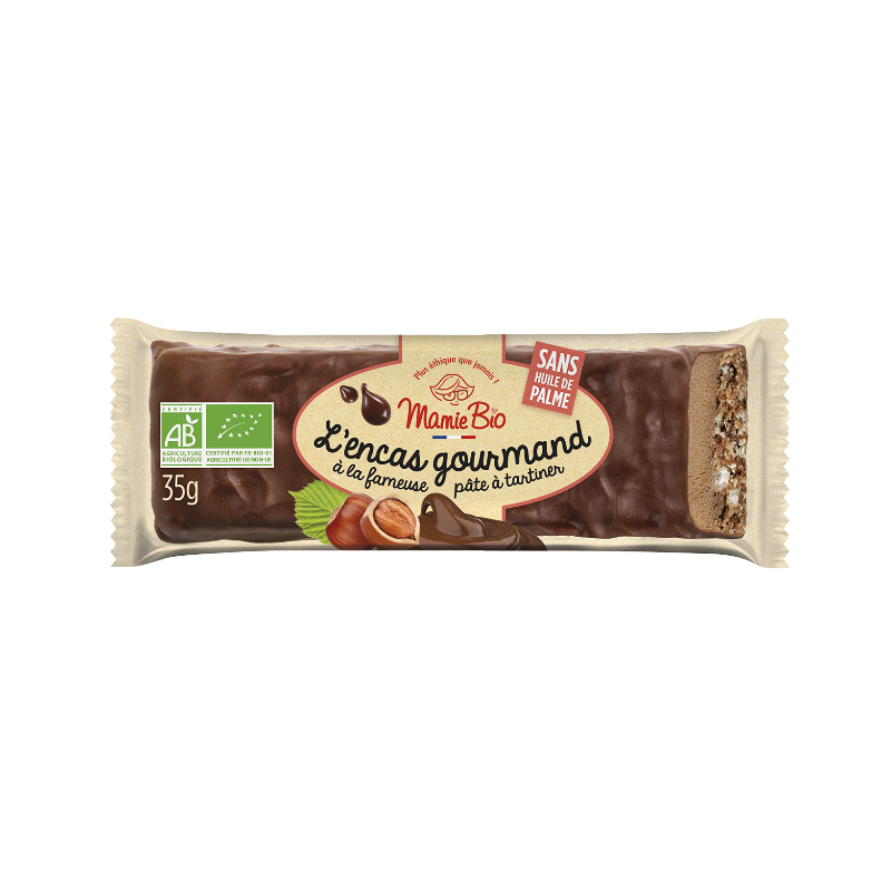 Barre chocolatée à la pâte à tartiner 35g