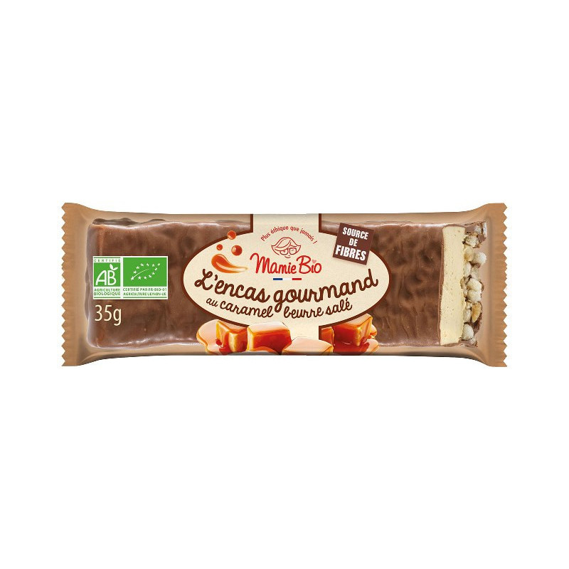 Barre chocolatée au caramel au beurre salé en présentoir 20x35g