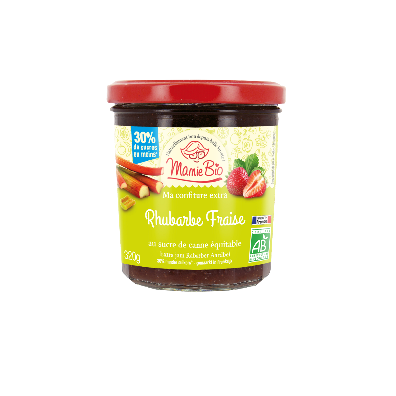 Confiture rhubarbe fraise, Fair trade, 320g