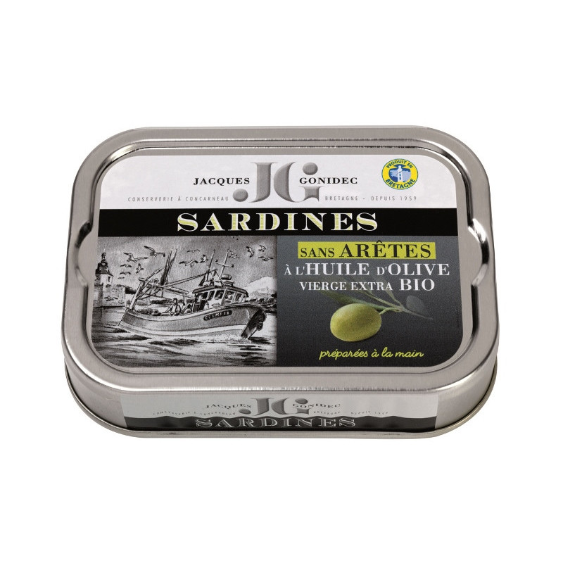 Sardines sans arêtes à l'huile d'olive bio 115g