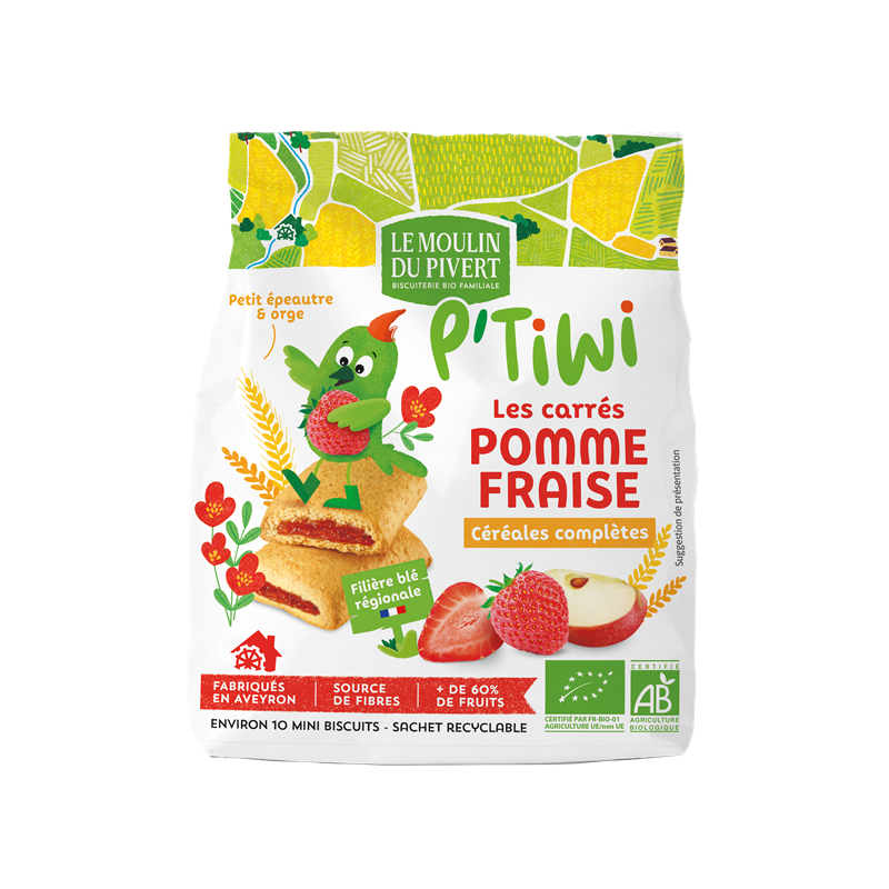 P'tiwi carrés pomme fraise 120gr