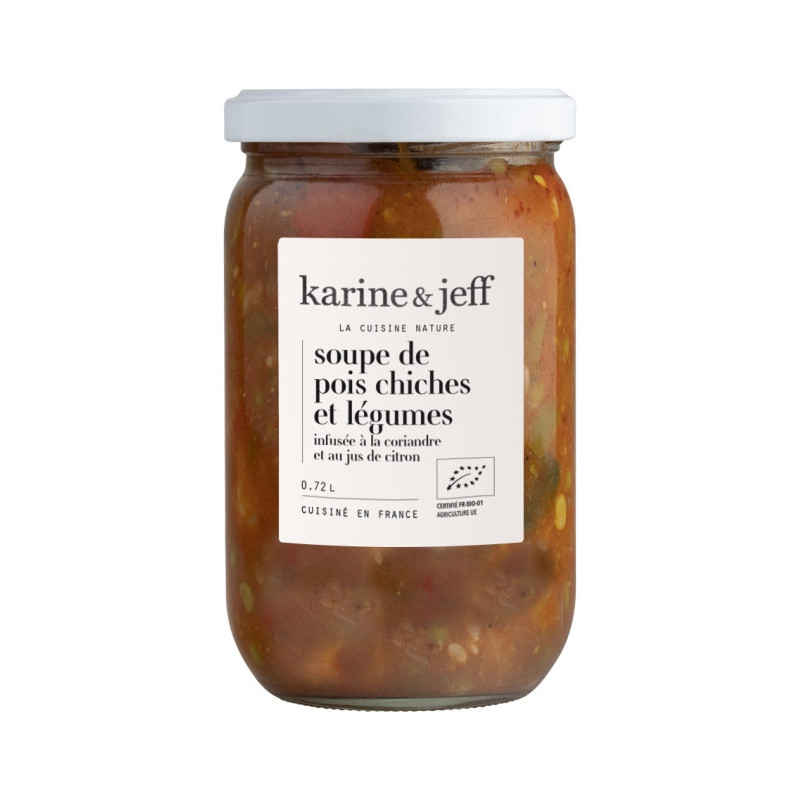 Soupe de pois chiches et légumes - infusée à la coriandre et jus de citron 0,72l