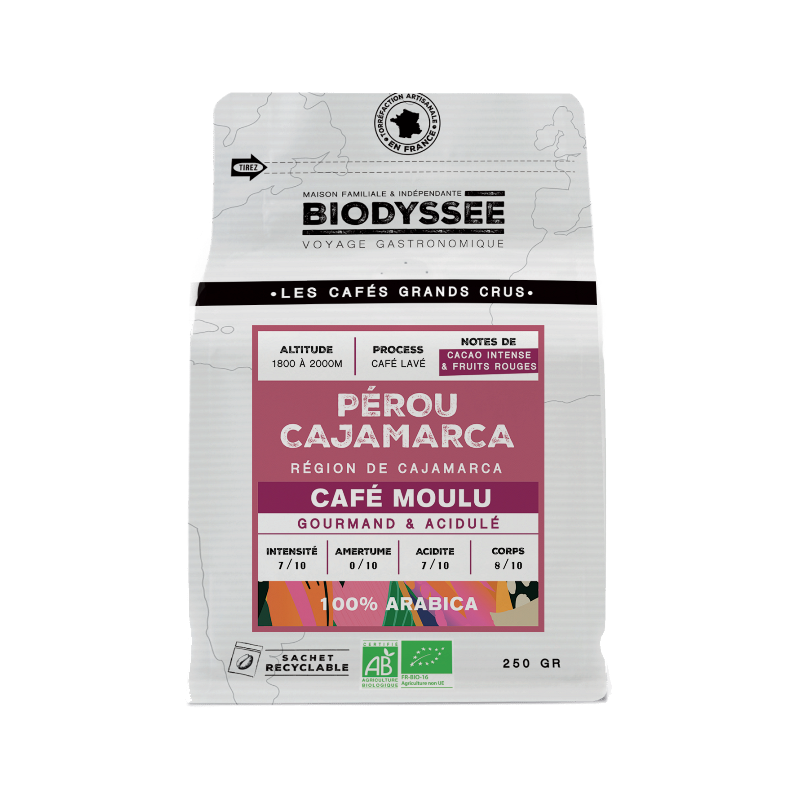 Café arabica moulu grand cru Pérou Cajamarca 250g