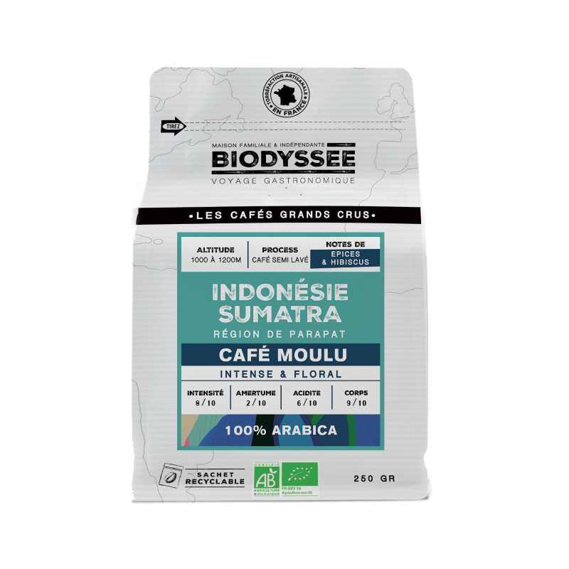 Café arabica moulu grand cru Indonésie Sumatra 250g