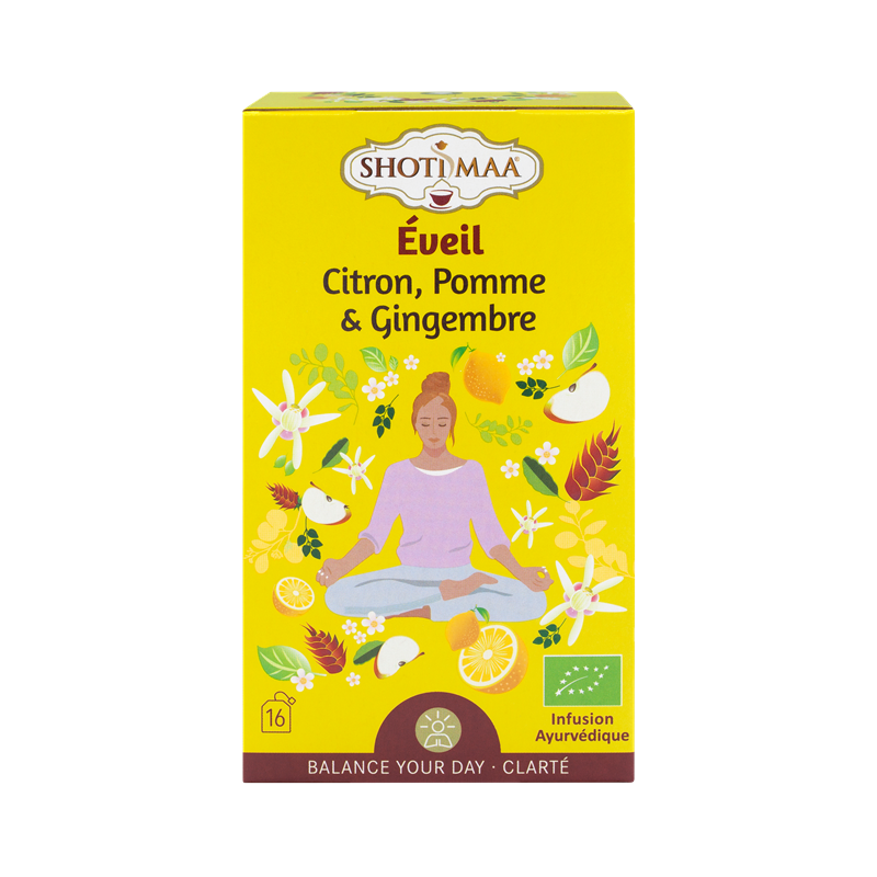 Infusion Eveil: citron pomme et gingembre 16 sachets