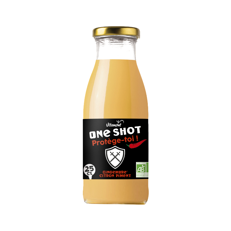 Shot Protège-toi!, orange gingembre piment 25cl