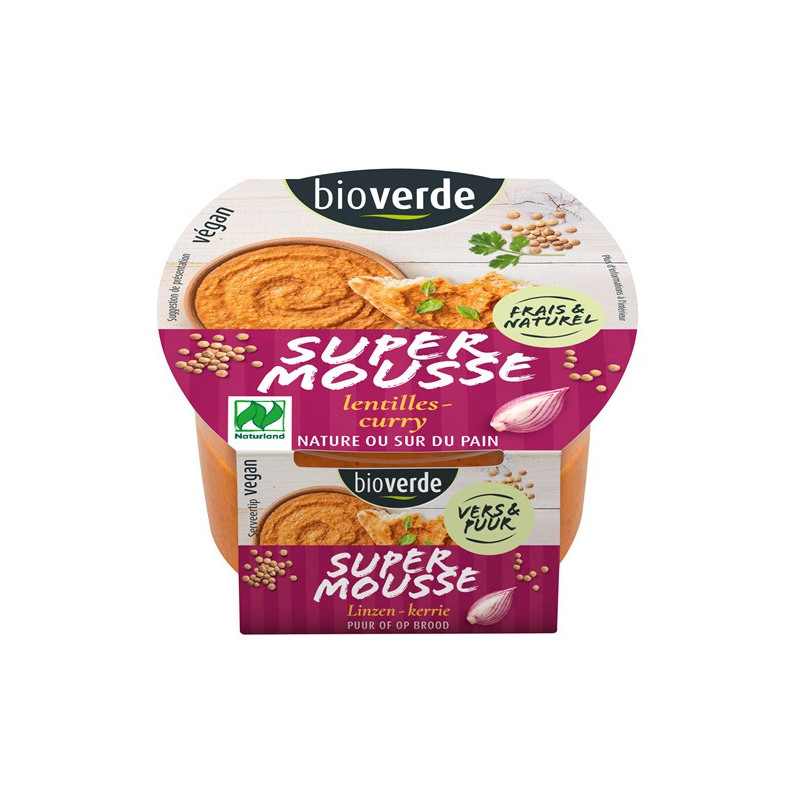 Mousse lentille curry 150g, végan