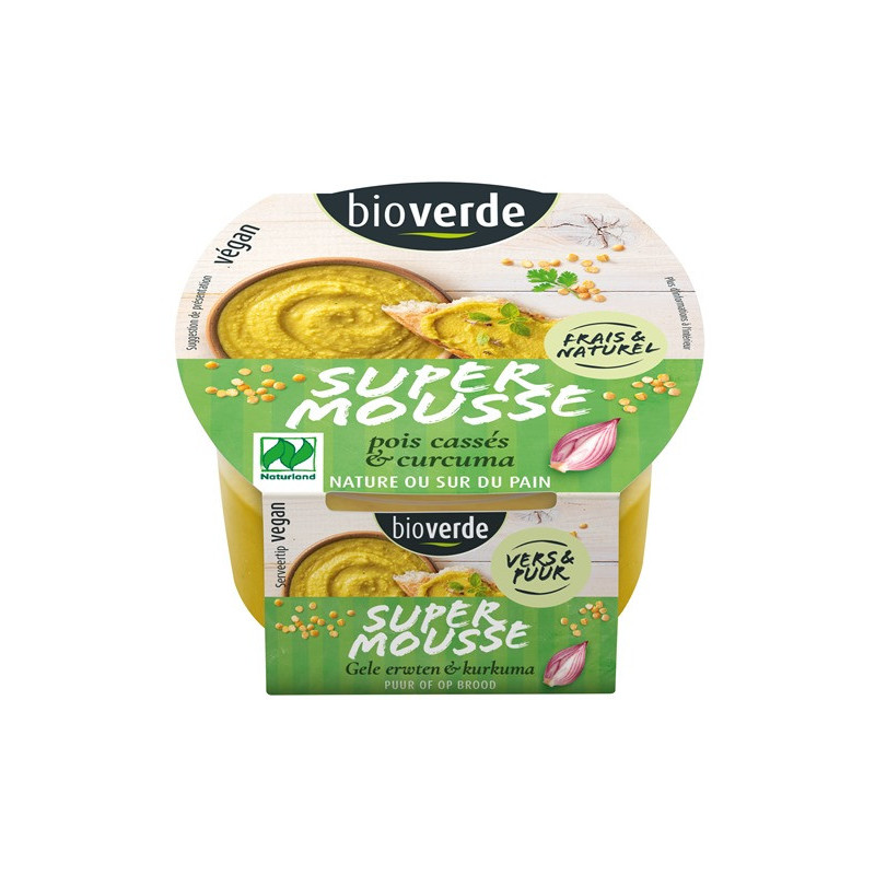 Mousse pois cassés et curcuma 150g, végan