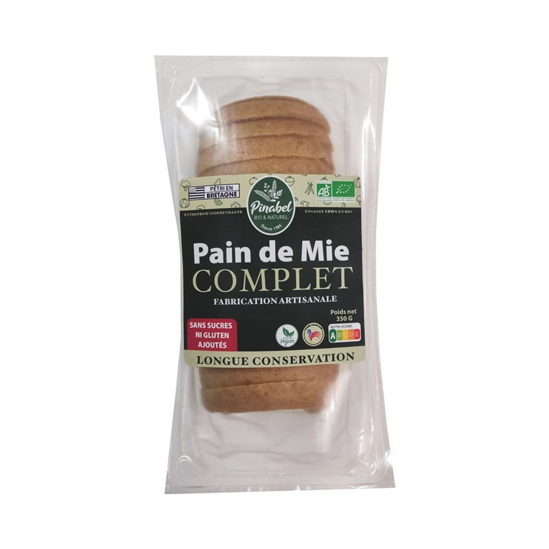 Pain de mie tranché complet 350g