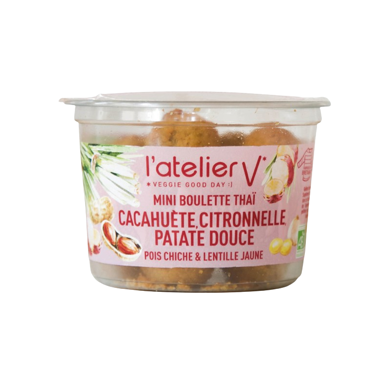 Mini boulette thaï cacahuète, citronnelle, patate douce pois chiche 144g