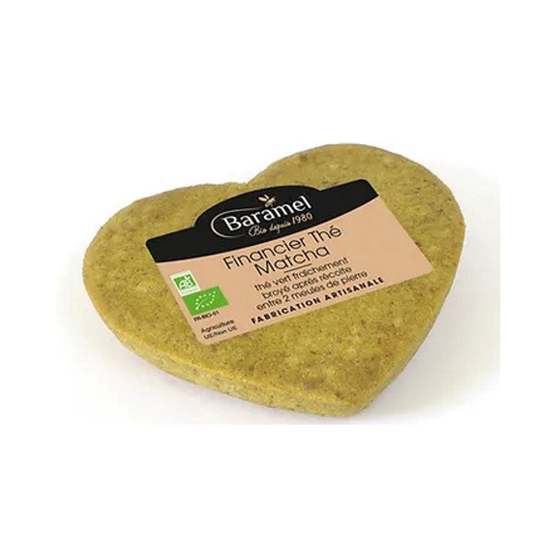 Financiers aux amandes thé vert matcha" du Japon en forme de coeur 70g"