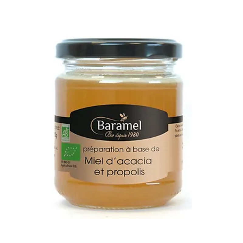 Miel d'acacia et propolis 250g