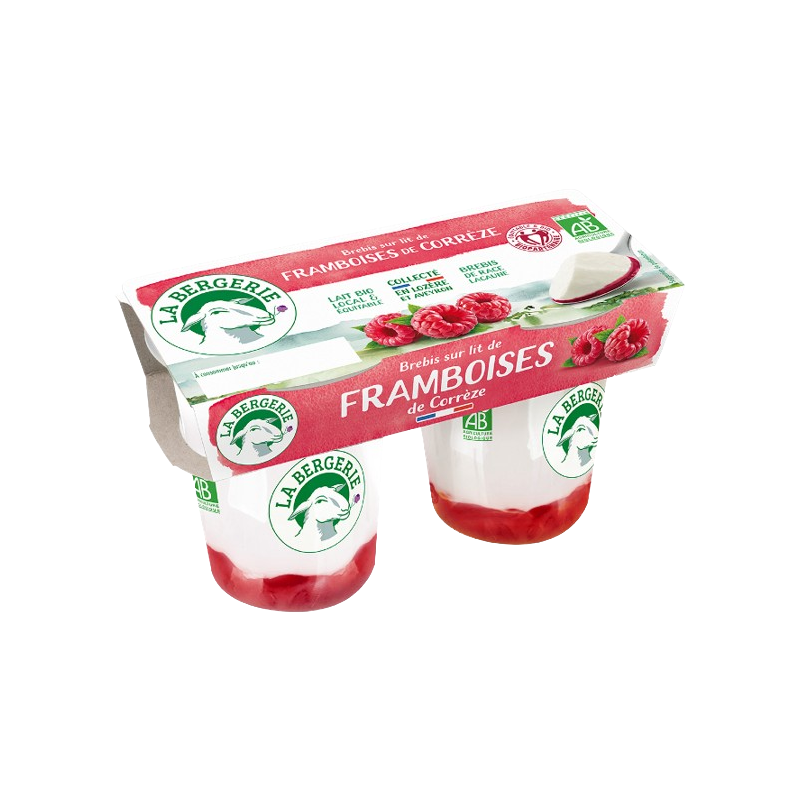 Yaourt brebis sur lit de framboises de Corrèze 2x125g