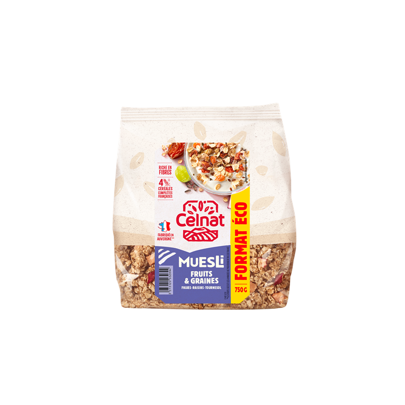 Muesli Fruits & Graines, format éco 750g