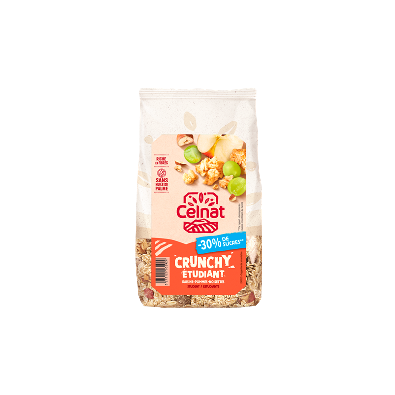 Crunchy étudiant -30% de sucres 400g