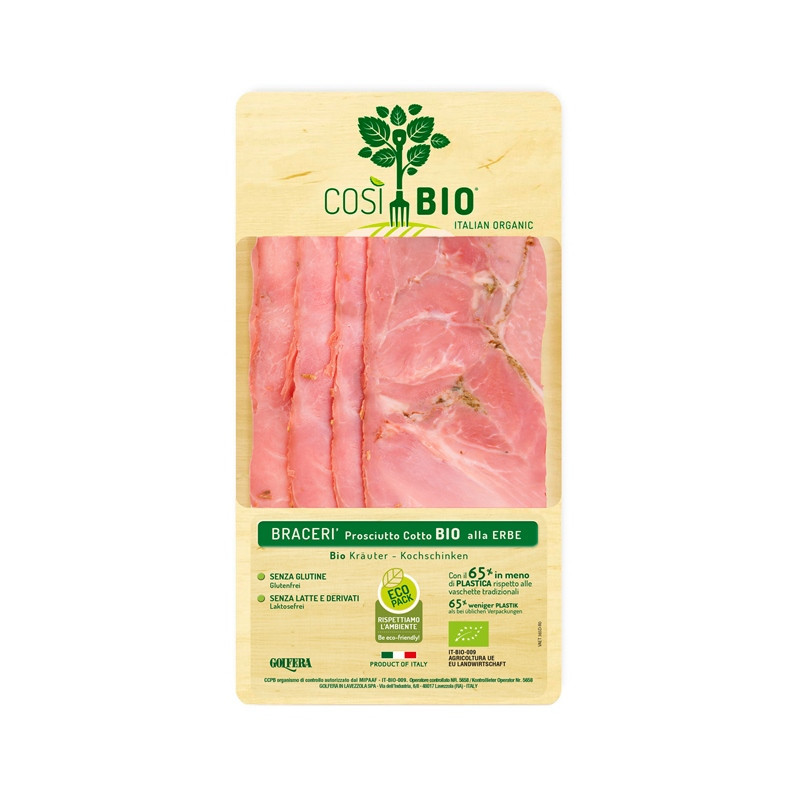 Braceri, jambon cuit aux herbes "Prosciutto cotto alla erbe 80g"