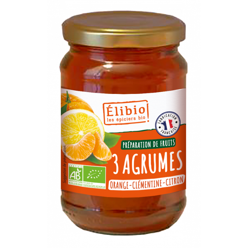 Préparation 3 agrumes, orange clémentine citron 340g