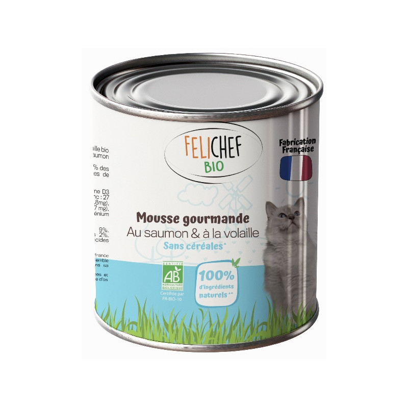 Mousse gourmande chat saumon 400g