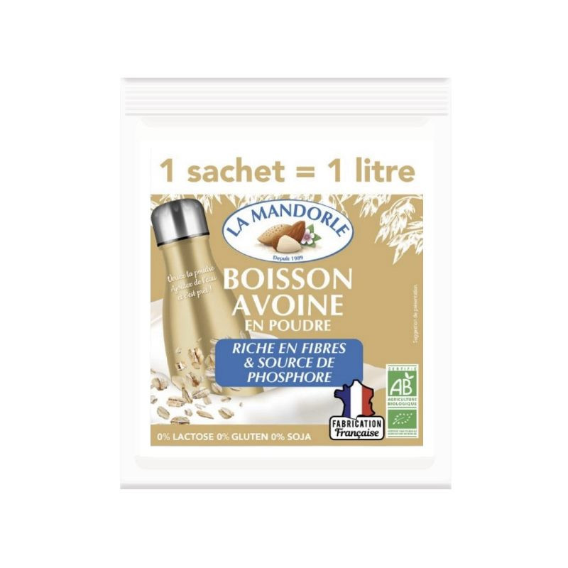 Poudre d'avoine sans gluten, boisson instantanée 1l, 80g