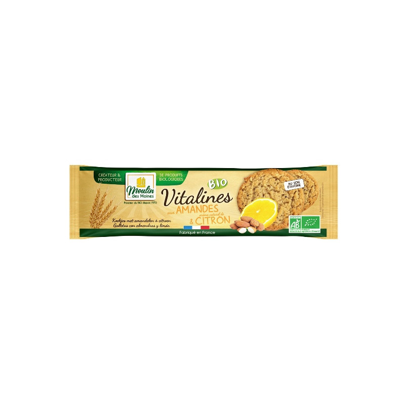 Vitalines sablés amandes citron au son d'avoine 200g