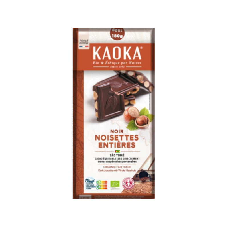 Chocolat noir 66% noisettes entières 180g