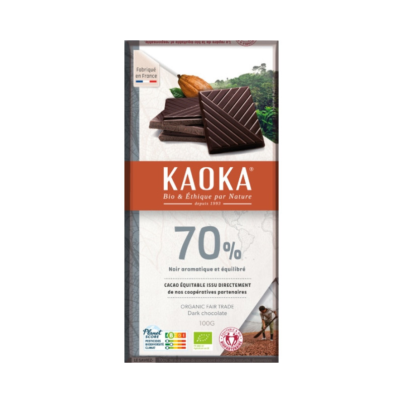 Chocolat noir 70% cacao 100g