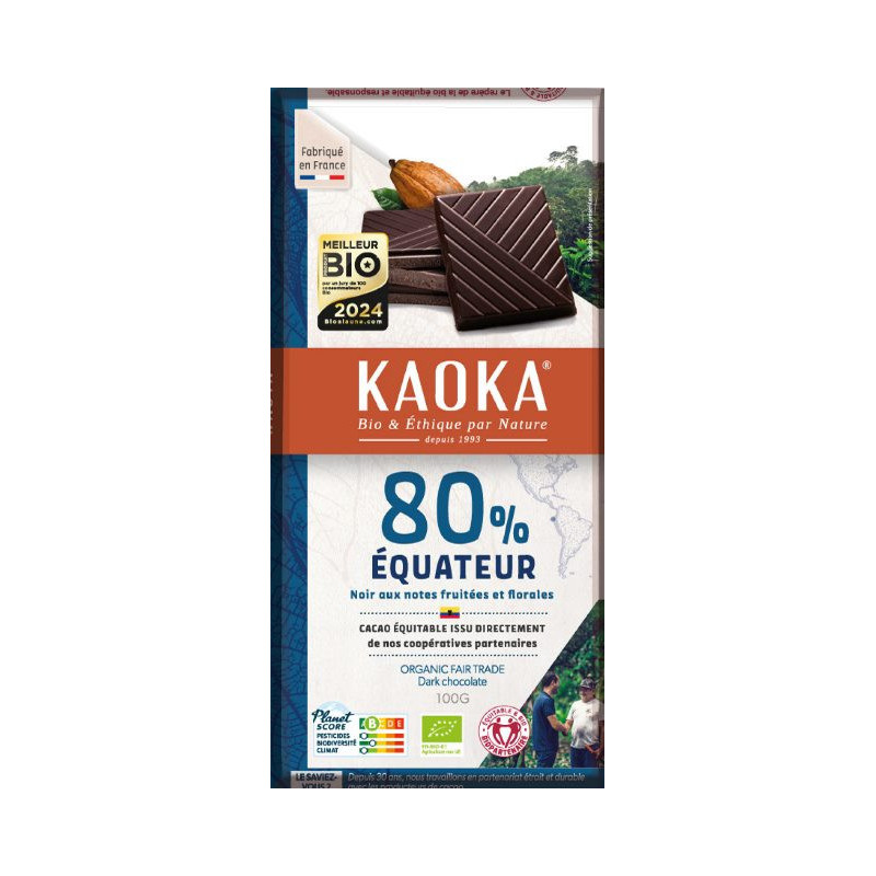 Chocolat noir Equateur 80% 100g